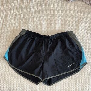 Nike Women's Black and Blue Athletic Shorts